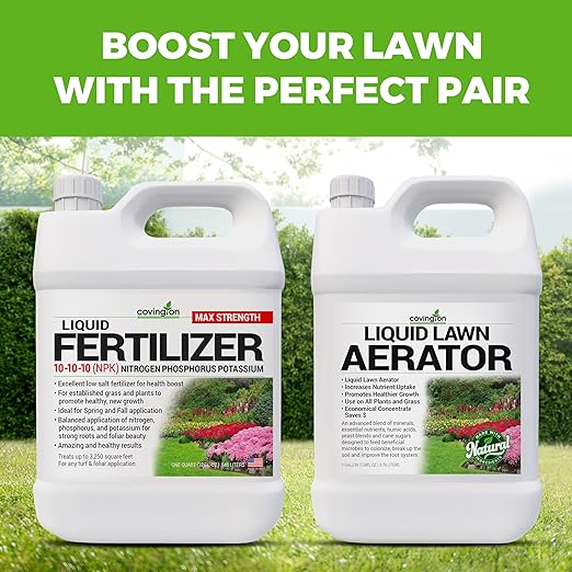 Covington 10-10-10 NPK Liquid Fertilizer (32oz) All Purpose Liquid 10 10 10 NPK - Lawn Food with Nitrogen Phosphorus Potassium Concentrate for Lawns, Outdoor & Indoor Plants, Vegetable Gardens