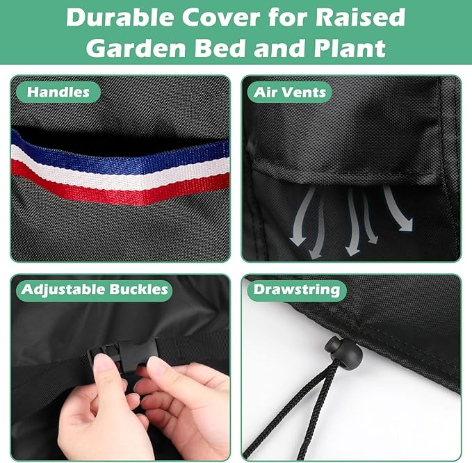 Planter Cover, for Veradek Tall Rectangular Planter, Heavy Duty Frost Cover for Outdoor Winter Frost Cold Weather, Black 30" x 12" x 29"