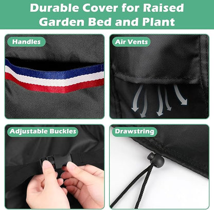 Planter Cover, for Veradek Tall Rectangular Planter, Heavy Duty Frost Cover for Outdoor Winter Frost Cold Weather, Black 30" x 12" x 29"
