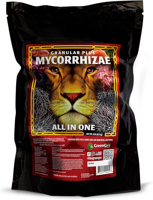 GreenGro Granular Plus Myco, All-in-One Fertilizer with Kelp and Humic Acid for Plants, Organic Root Stimulator Plant Food with Mycorrhizae for Indoor & Outdoor Gardens 2 lb