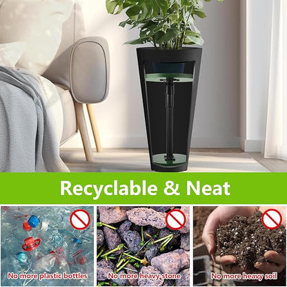 2 Pack Adjustable Height Plant Risers for Inside Pots, 12-21" Planter Inserts for Large Pots, Pot Fillers for Tall Square Round Taper Planters (6" 8" 10" Base or Top)