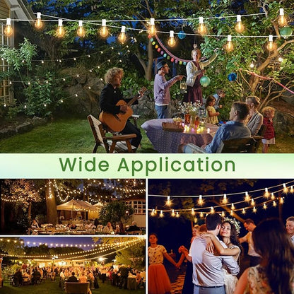 String Lights for Outside 300FT(3x100FT) Outdoor Lights with 150+6(Spare) Edison Shatterproof Bulbs, Patio Light Connectable for Backyard, Bistro,Porch,White Cord String Light Waterproof