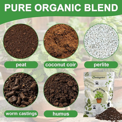 Organic Potting Soil Mix for Indoor Plants & Herb Gardens 10qt- All-Purpose Nutrient-Rich Natural Soil