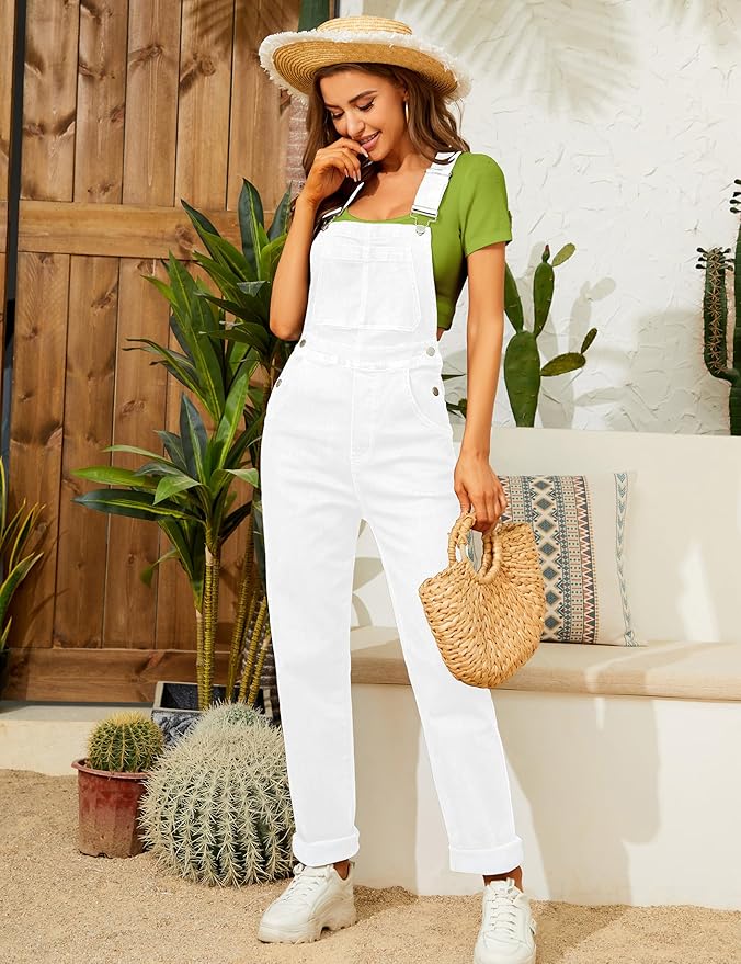 Bib Overalls for Women Fashion Jean Jumpsuit Adjustable Strap Coveralls