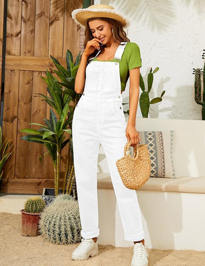 Bib Overalls for Women Fashion Jean Jumpsuit Adjustable Strap Coveralls