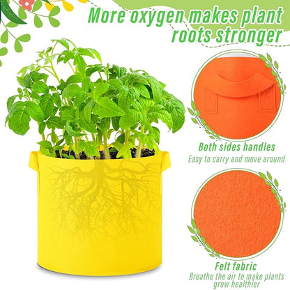20 Pack Grow Bags Multicolor Plant Grow Bag Non Woven Fabric Pots with Handles Garden Plant Seeds Tomato Vegetables Flowers Planting Bags for Indoor or Outdoor Gardening