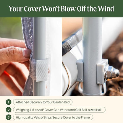 Vego garden Cover System for 3.5' x 6.5' (9 in 1) Garden Bed (Garden Bed not Included)