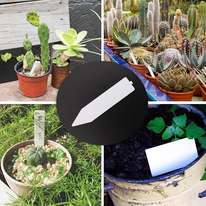 Quluxe 200 Pcs 2" White Plant Name Tags Plant Label Stakes Plastic Garden Markers for Outdoor Garden