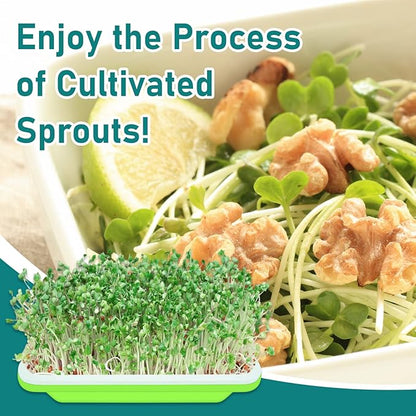 Legigo 5 Pack Seed Sprouter Trays- Soil-Free Cultivation Germination Tray, BPA Free Micro Greens Growing Trays Seed Sprouting Trays Kit with Germinating Paper for Healthy Wheatgrass, Beans and More
