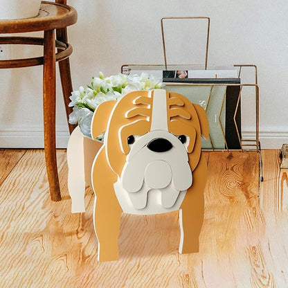 Brown English Bulldog Dog Planter, Cute Animal Shape Flower Planters, Plant Pots for Indoor/Outdoor Garden Decor, Unique Gifts/Souvenirs for Pet Lovers