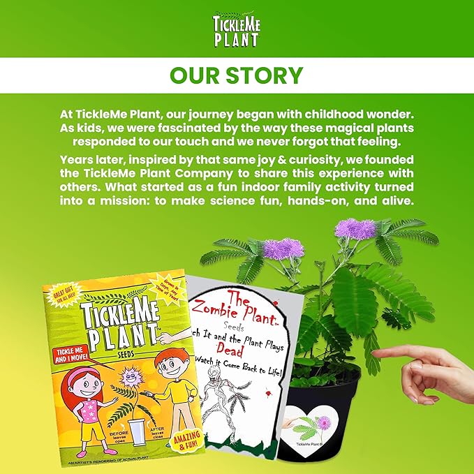 TickleMe Plant Deluxe Family Greenhouse Kit – Grow The Playful Plant That Closes Its Leaves When Tickled! Includes Mini Greenhouse, 3 Seed Packets, Soil Pellets & Pots – Fun Indoor Gardening Gift