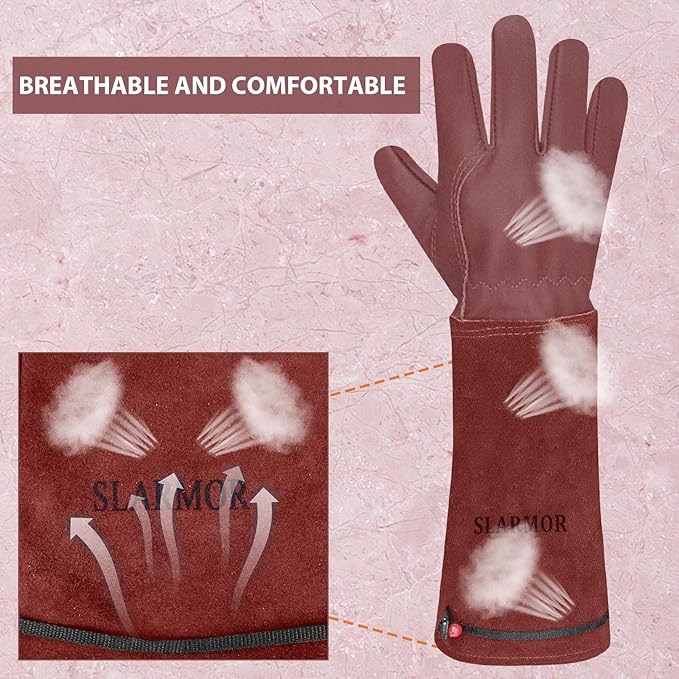 Long Gardening-Gloves Women/Men-Thorn proof Rose Pruning Heavy Duty Gauntlet, Best Garden Gifts for Gardener-XL