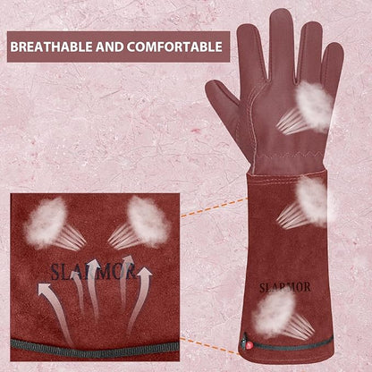 Long Gardening-Gloves Women/Men-Thorn proof Rose Pruning Heavy Duty Gauntlet, Best Garden Gifts for Gardener-XS