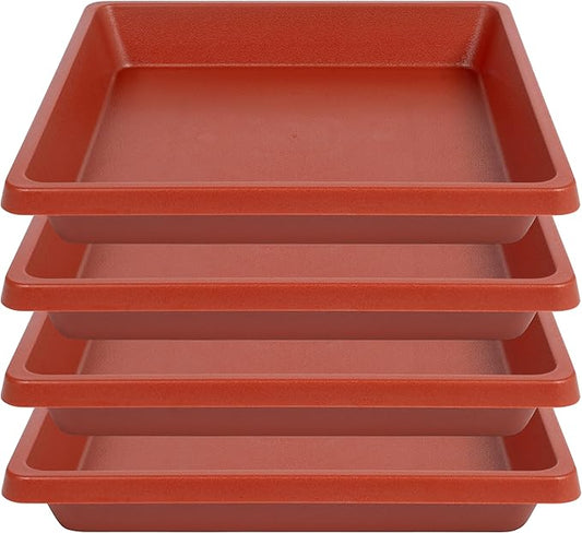 Plant Saucer 12 Inch Square 4 Pack, Plastic Plant Drip Trays, Plant Saucers for Indoors and Outdoors, Flower Pot Saucers, Saucers for Potted Plants, Planter Saucer, Plant Water Catcher Trays for Pots