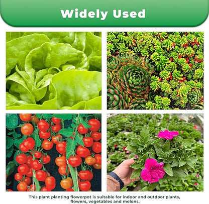 Plant Pots Flower Pot 10-Pack 5 Gallon Short Planter Nursery Pot Garden Seedling Planters Containers Plastic Injection Molded Pots with Drainage Holes for Outdoor Indoor Plants Vegetables, Black