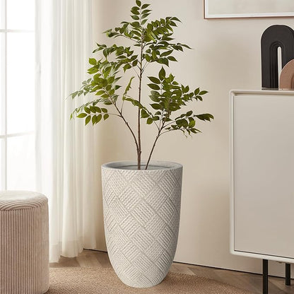 Oakrain Large Rustic Planters for Indoor Plants, 17" Tall Decorative Planter Pot with Drainage Hole, Modern Floor Vase for Home Decor, Living Room, Entryway