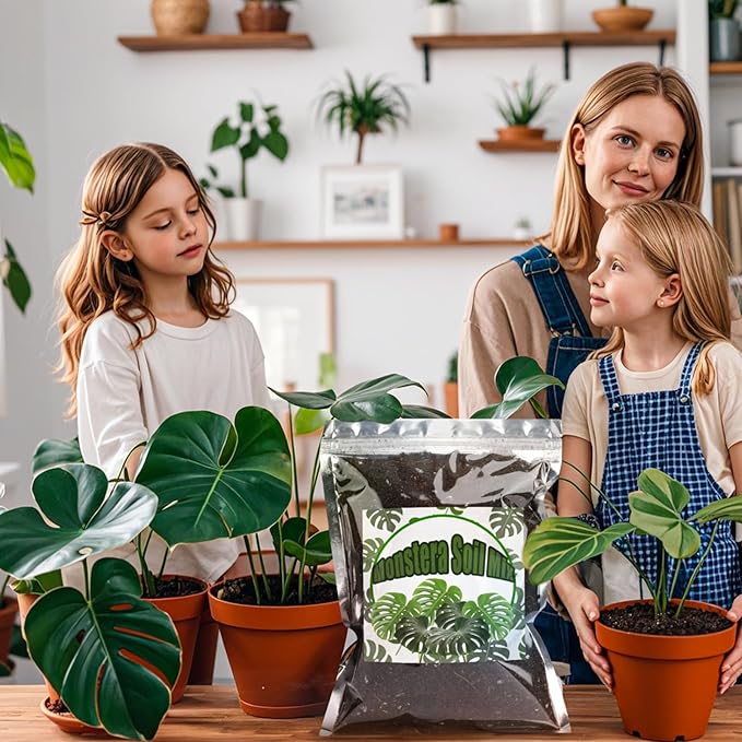 Monstera Potting Soil 1qt - Premium Tropical Blend with Rapid Drainage for Growing and Repotting Monstera Deliciosa (Split-Leaf Philodendron) and Swiss Cheese Plants
