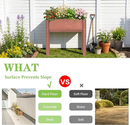 Raised Garden Bed with Legs, 31x16x31'', Outdoor Wood Elevated Planter Box, Thick Legs, w/Liner