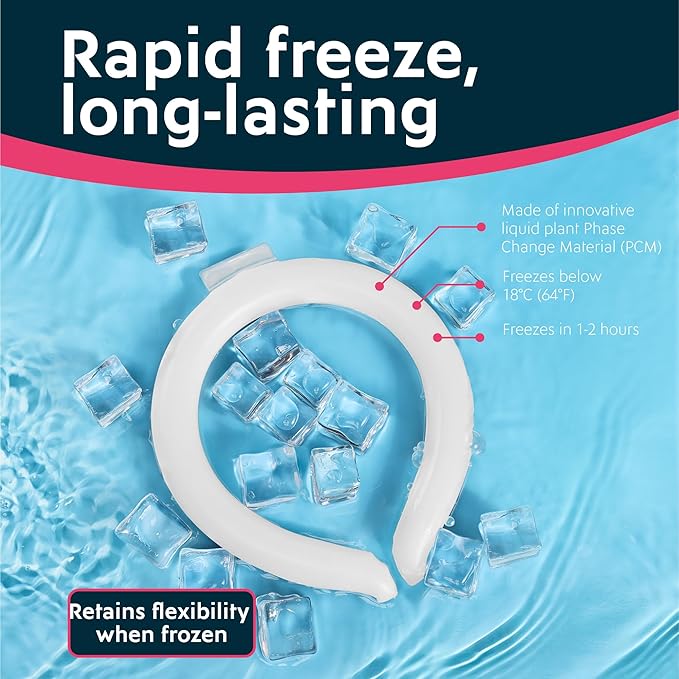 Magic Gel Neck Ring Coolers - Wearable Neck Cooling Ice Pack - Reusable Cool Body Cooler Tube - Cold Gel Wrap Ice Packs for Necks - Perfect for Athletes or Outdoor Workers - White