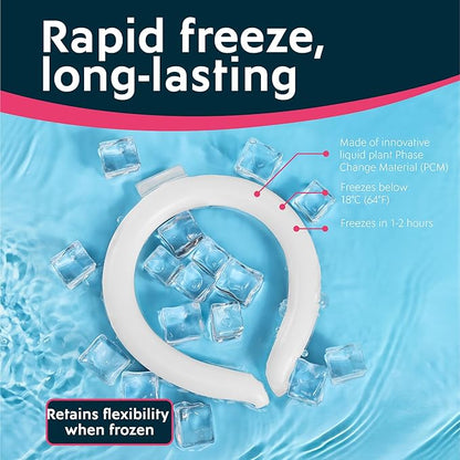 Magic Gel Neck Ring Coolers - Wearable Neck Cooling Ice Pack - Reusable Cool Body Cooler Tube - Cold Gel Wrap Ice Packs for Necks - Perfect for Athletes or Outdoor Workers - White