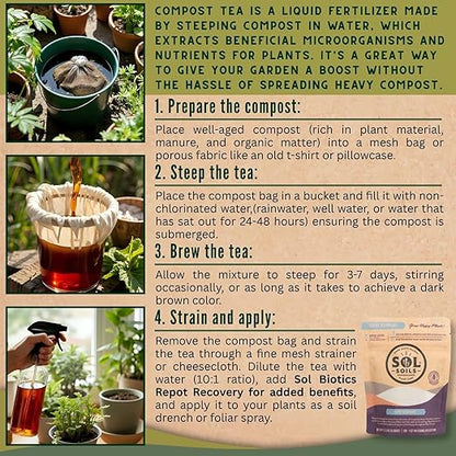 Sol Soils Sol Biotics Repot Recovery - Plant Root Stimulator, Treatment from Stress of Transplant Shock & Growth Support Supplement for Roots - 4oz