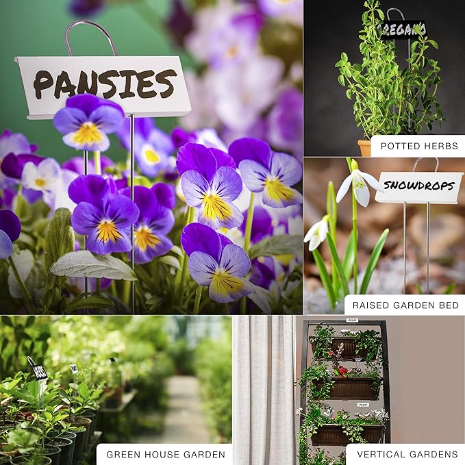 Outland Living 30-Pack 11" Reusable Outdoor Plant Label - with Weatherproof Powder Coated Carbon Steel Plate Perfect for Herbs, Flowers, Vegetable Garden