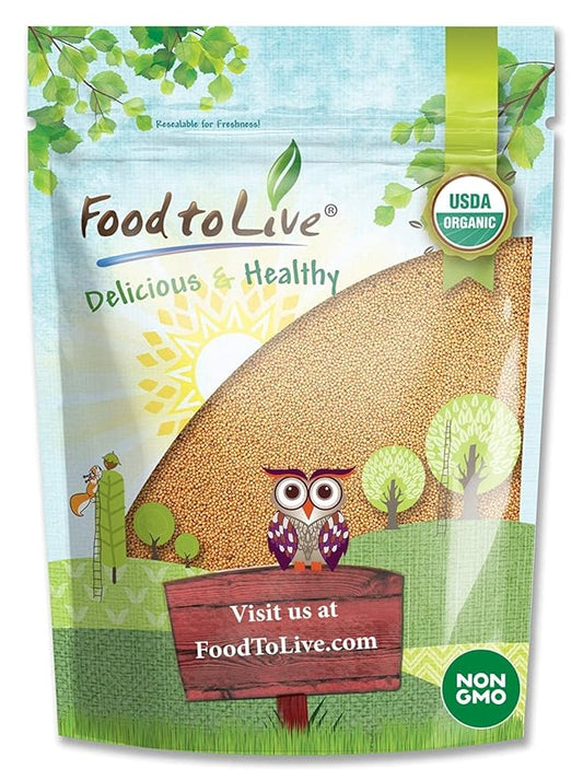 Food to Live - Organic Yellow Mustard Seeds, 8 Ounces - Non-GMO, Whole Dried Spice, Vegan, Kosher, Bulk