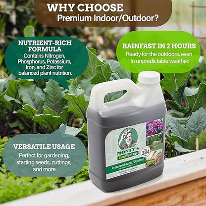 PlantVantage Premium Indoor/Outdoor Plant Food - NPK Fertilizer (4-15-12) with Zinc and Iron for House Plant, Trees and Vegetables - Indoor and Outdoor Plant Liquid Fertilizer - Easy Root Feed - 32oz