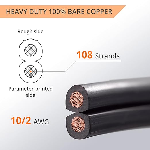 Wirefy 10/2 Low Voltage Landscape Wire 200 ft | Low Voltage Landscape Lighting Wire | Pure Copper | Outdoor Direct Burial | 10-Gauge 2-Conductor 200 Feet | UL Listed