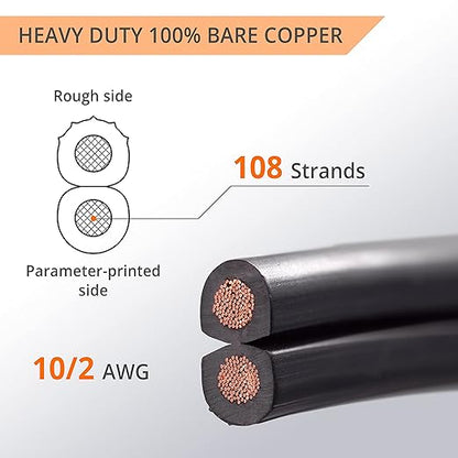 Wirefy 10/2 Low Voltage Landscape Wire 200 ft | Low Voltage Landscape Lighting Wire | Pure Copper | Outdoor Direct Burial | 10-Gauge 2-Conductor 200 Feet | UL Listed