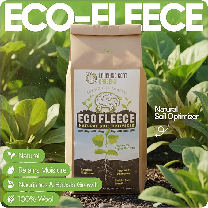 Eco-Fleece Wool Pellets – 1 lb Natural Sheep Wool Pellets for Gardening - Improve Soil Aeration, Water Retention & Naturally Plant Strength Focus and Seed Starter Soil for Healthy Growth