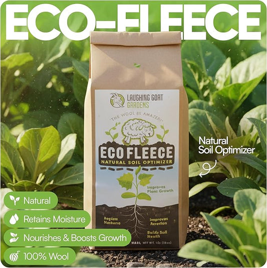 Eco-Fleece Wool Pellets – 1 lb Natural Sheep Wool Pellets for Gardening - Improve Soil Aeration, Water Retention & Naturally Plant Strength Focus and Seed Starter Soil for Healthy Growth