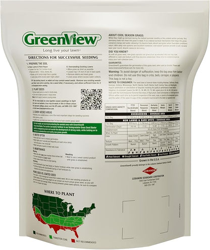 GreenView Pure Grass Seed Dense Shade Mixture, 7 lb. Bag – Covers up to 3,500 sq. ft.