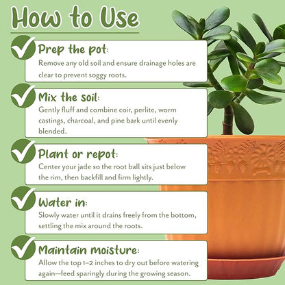 Soil Sunrise Jade Plant Potting Soil Mix (8 Quarts) Hand Blended Additive for Jade Succulents