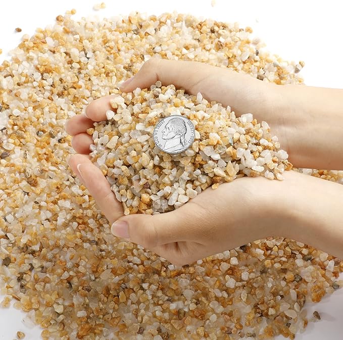 1/8inch-1/5inch Coarse Silica Sand Stones, Boniosz 2.4lb Succulent and Cactus Bonsai Rocks Small Decorative Pebbles for Terrariums, Fairy Gardening, Top Dressing, and Houseplants