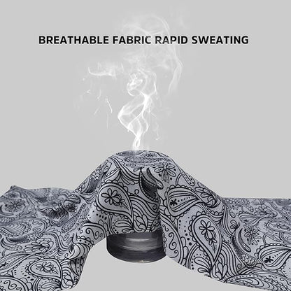 Bilymate Grey Paisley Cooling Neck Gaiter - UPF 50+ Sun Protection, Breathable Mesh, Seamless Tube Bandana Headwear for Men & Women - Multi-Functional Headband