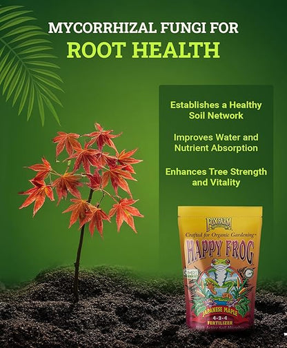 FoxFarm Happy Frog Japanese Maple Fertilizer, Nutrient-Rich Formula for Japanese Maples, Evergreens & Low pH Feeders, NPK 4-3-4, 4 lb Bag (2 Pack)