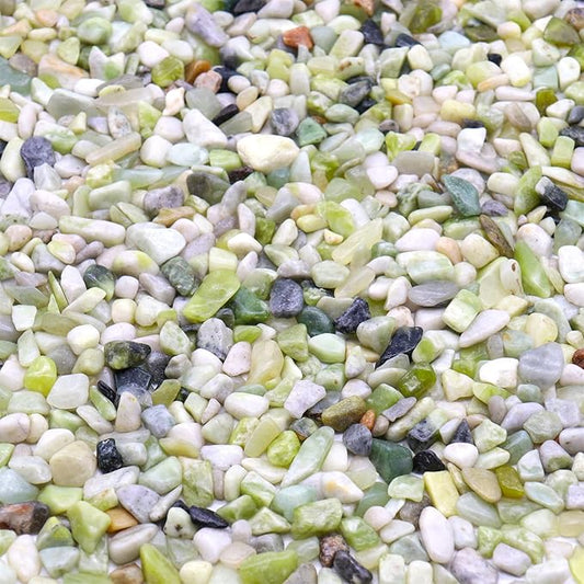 Rocks for Plants. Green Jade Decorative Polished Pebbles. 1/5 Inch – 5 lbs for Garden, Vase fillers, Crafting, Succulents, pots, Plants (Mini (0.2 Inch), Green Jade - Polished, 5)