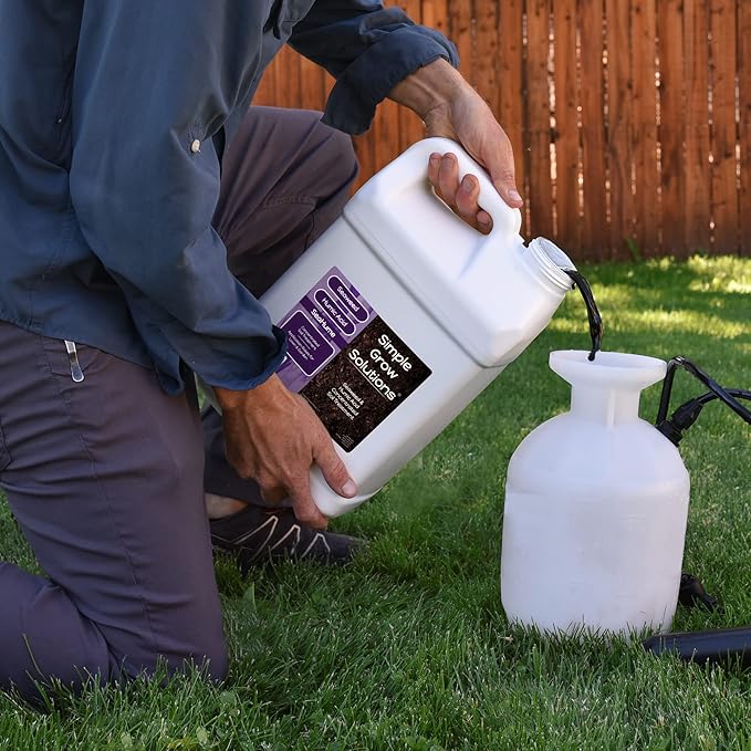 Organic Liquid Seaweed for Lawn & Plants - 8% Kelp Blended with Humic Acid - OMRI Organic Fertilizer Supplement Concentrated - Sea Hume- Natural Treatment for Turf Grass and Garden - Simple Lawn Solutions - Soil Conditioner (2.5 Gallon)