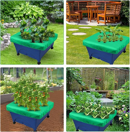 2 Pack City Pickers Replacement Mulch Cover, 20" x 24" Black Planter Box Cover with Elastic City Picker Raised Bed Cover for Garden Planters Boxes (Green)