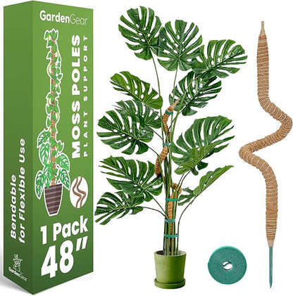 48 Inch Bendable Moss Pole Monstera Plant Support for Climbing Indoor Plants - Stakes for Potted Climbers - Tall Sticks Indoor Trellis for Houseplants - Accessories for Monstera Pot