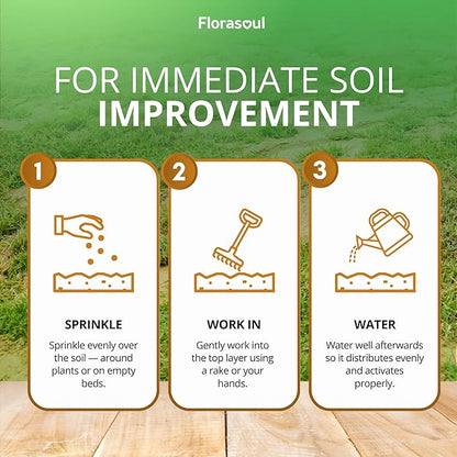 Florasoul® Organic Sandy Soil Conditioner (6.6 lbs) – High-Performance Water Retainer & Nutrient Booster – Plant-Based & Vegan – for Gardens, Lawns & Drought-Prone Areas