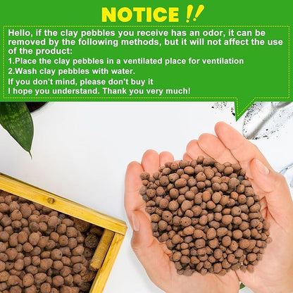 12 LBS Organic Clay Pebbles 4mm-16mm Leca for Plants 100% Natural Hydroton Clay Pebbles for Hydroponic Growing Gardening Orchids Drainage Decoration Aquaponics