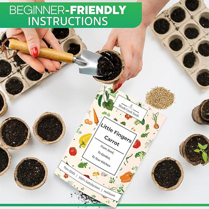 Little Finger Carrot Seeds for Planting – Heirloom, Non-GMO Baby Carrot Seeds, Small Sweet Carrots for Home Gardens & Containers | Woods Creek Seeds