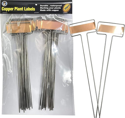 Copper Plate Metal Plant Labels Garden Stake Tags Reusable Planting Gardening Markers (10 x 2.6 inch)
