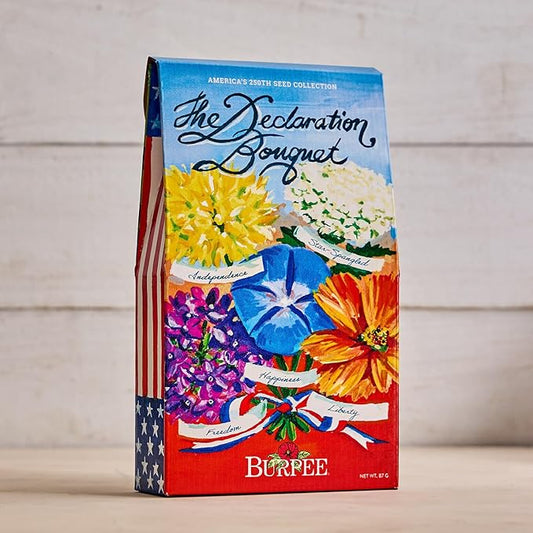 Burpee 'The Declaration Bouquet' Seed Collection – 5 Seed Flower Varieties Celebrating The Declaration of Independence and The American Revolution with Plant Labels & a Commemorative Keepsake Card