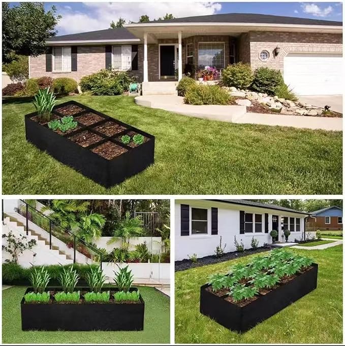 6x3 Ft Fabric Raised Garden Bed with 8 Grids - Perfect for Tomato and Potato Grow Bags, Outdoor Indoor Vegetable Garden Clearance Grow A Garden Solution