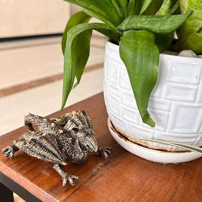 Dragon Planter Pot Flower 4.3'' x 3.82'' Climbing Animal Figurine, Resin Statue and Decorative Sculpture for Vase, Plant Hanger, Garden Outdoor Stone Decor, Patio Lawn Yard Ornaments (Antique Bronze)