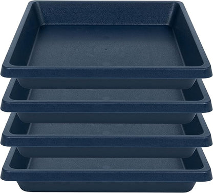Square Plant Saucer 10 Inch 4 Pack, Plant Drip Trays and Flower Pot Saucers，Doubles Plant Water Catcher Tray, Plant Trays for Indoors No Holes, Plant Drainage Tray Saucers for Potted Plants
