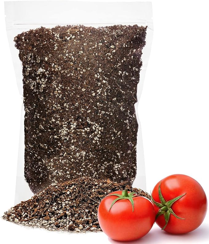 GARDENERA Premium Organic Soil Mix for Tomatoes - Formulated to Promote Root Growth, Fruit Development and Optimal Drainage - 2 Quart